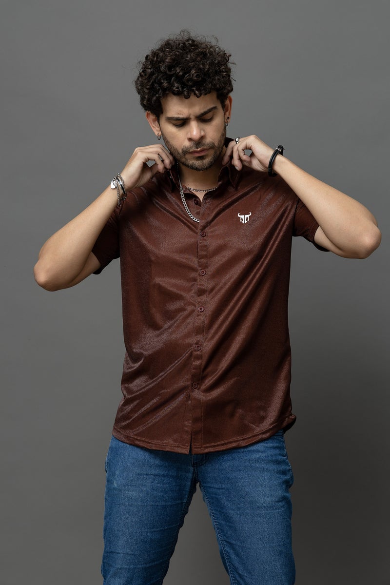 Go Devil Brown Casual Wear Shirt for Men - Image 1